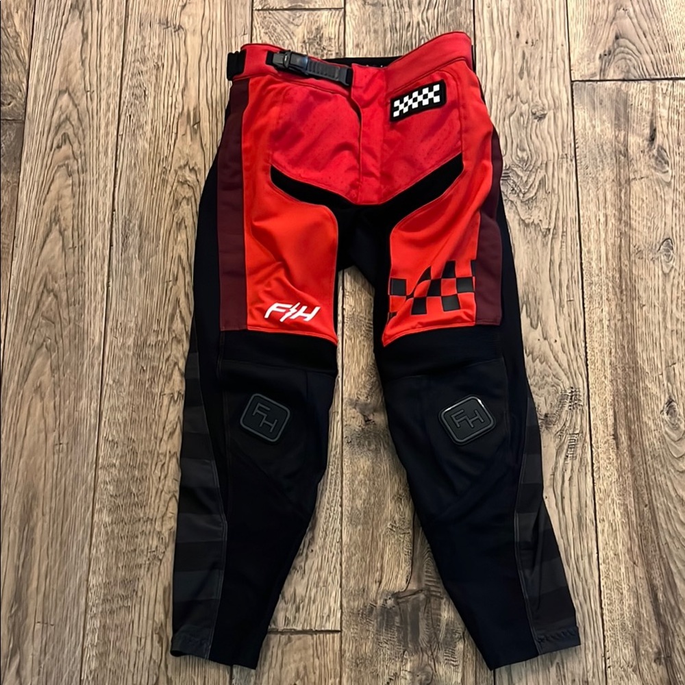 Youth Red and Black Motocross Pants
